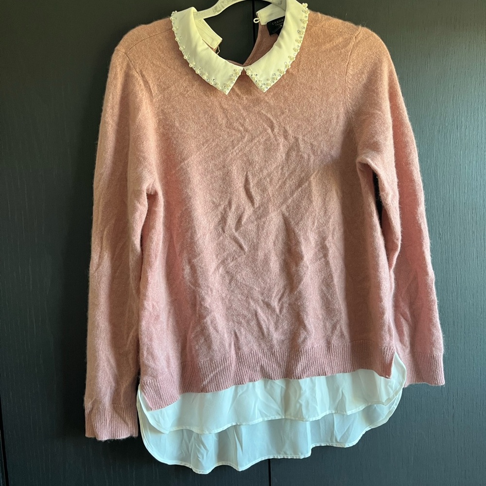 Charter Club Pink Embellished Cashmere Sweater